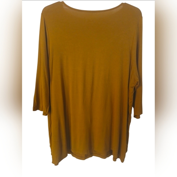 Denim 24/7 Women's Front Drape, Keyhole Front, 3/4 Sleeves Tunic Size 1X 22/24 - Picture 3 of 4